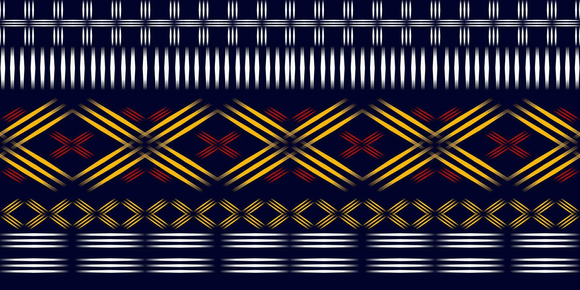 Seamless pattern, traditional ethnic pattern on blue background, Aztec abstract vector pattern