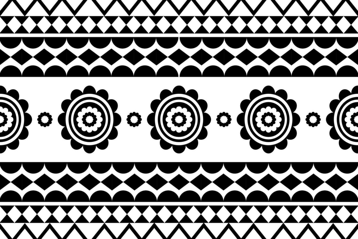 Tribal ethnic pattern in black and white color. Design for bakcground or frame vector