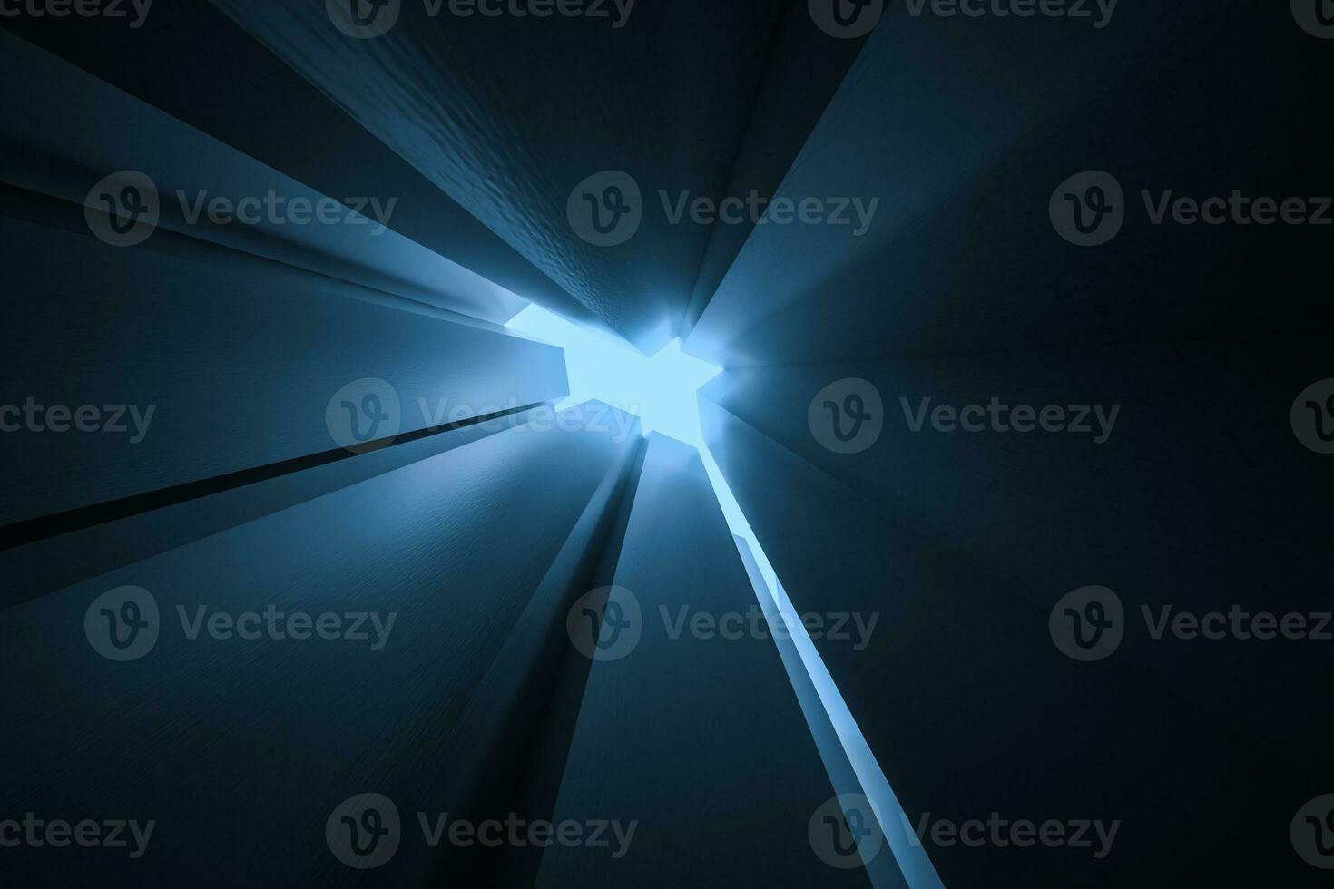3d rendering, dark background, cube bricks with light effect. Computer digital background. photo