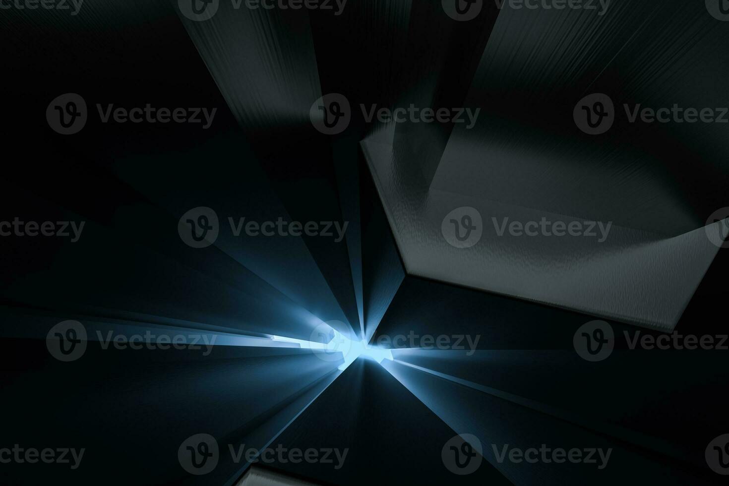 3d rendering, dark background, cube bricks with light effect. Computer digital background. photo