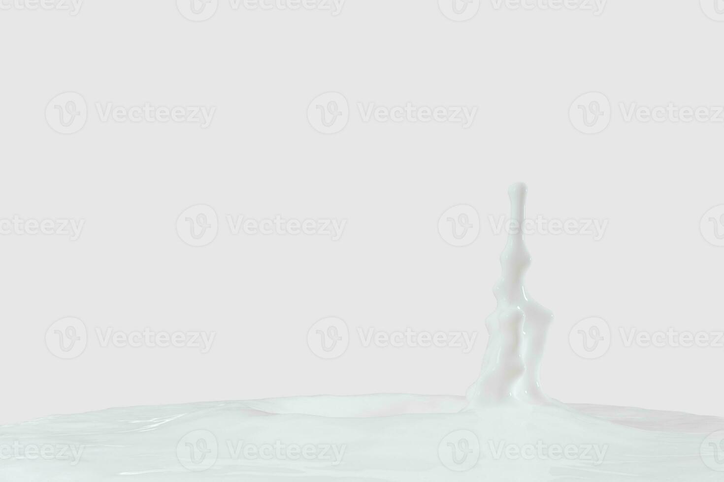 Purity splashing milk with creative shapes, 3d rendering. photo