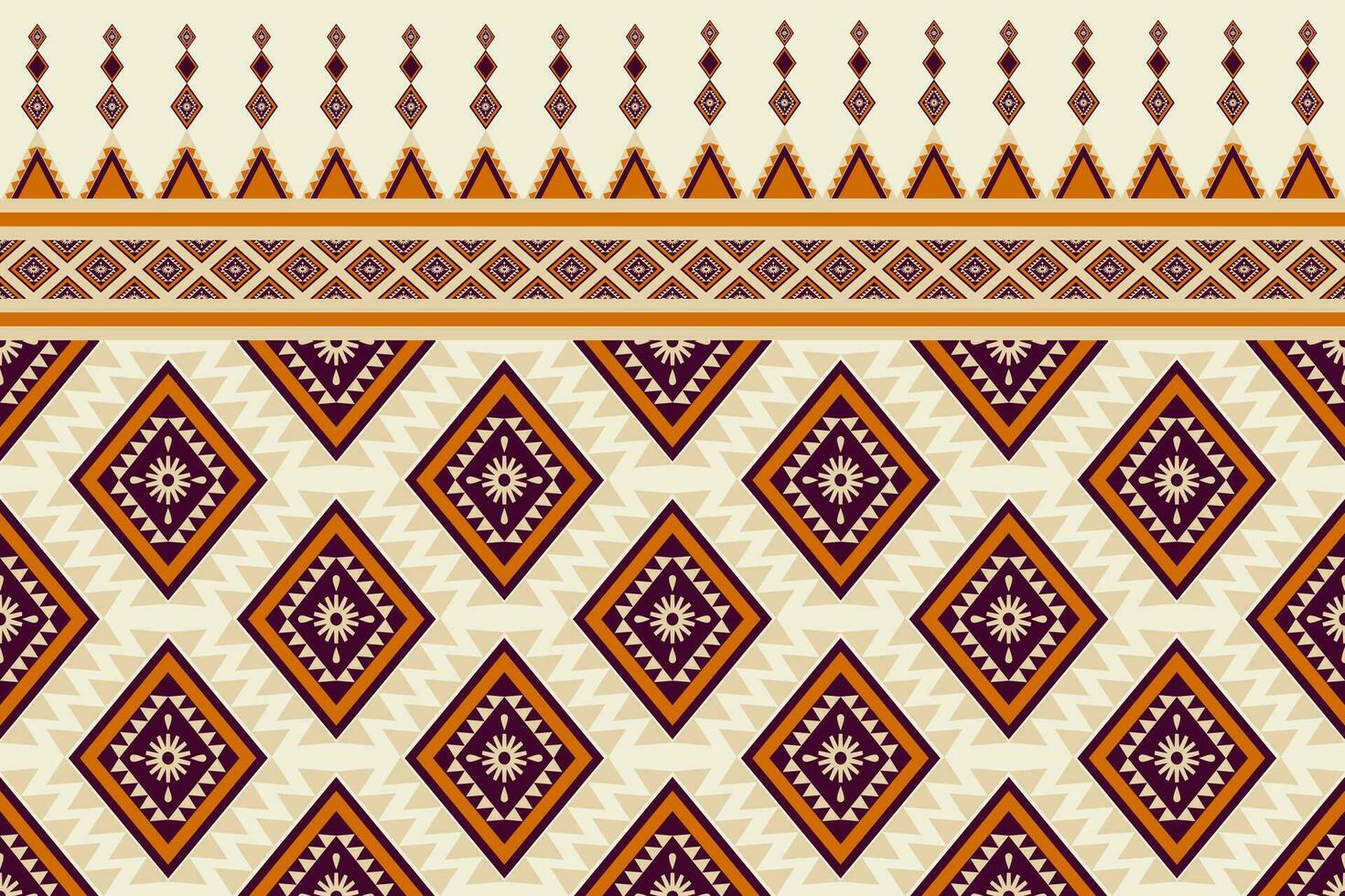 diseño tradicional de patrón étnico geométrico para fondo, alfombra, papel pintado, ropa, envoltura, batik, tela, sarong, estilo de bordado de ilustración vectorial. vector