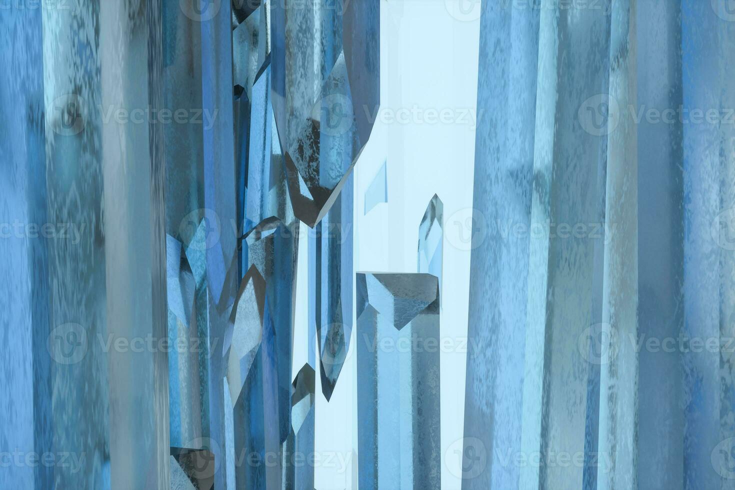 A cluster of precision-cut magic crystal, science fiction and magic theme, 3d rendering. photo