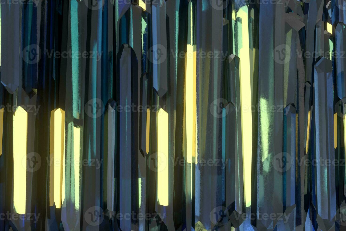 A cluster of precision-cut magic crystal, science fiction and magic theme, 3d rendering. photo