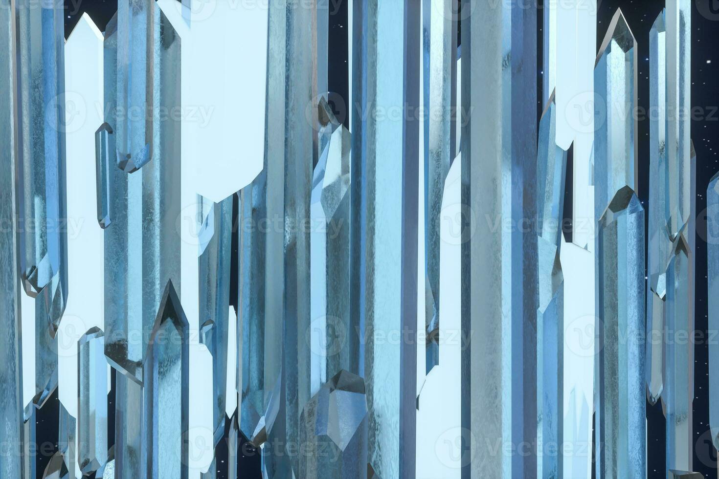 A cluster of precision-cut magic crystal, science fiction and magic theme, 3d rendering. photo