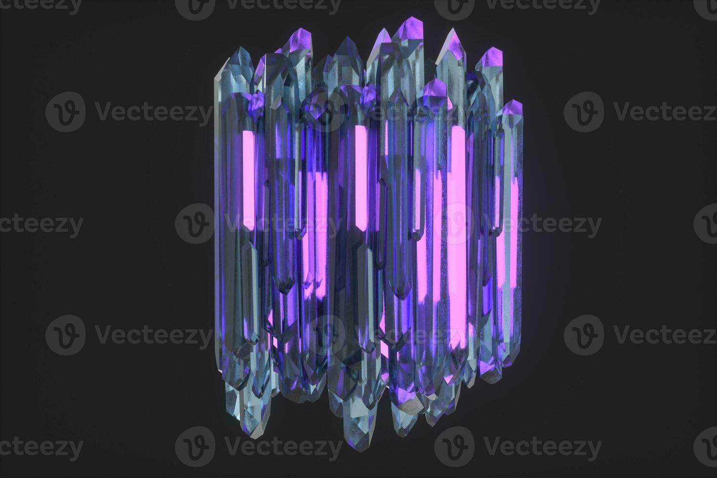 A cluster of precision-cut magic crystal, science fiction and magic theme, 3d rendering. photo