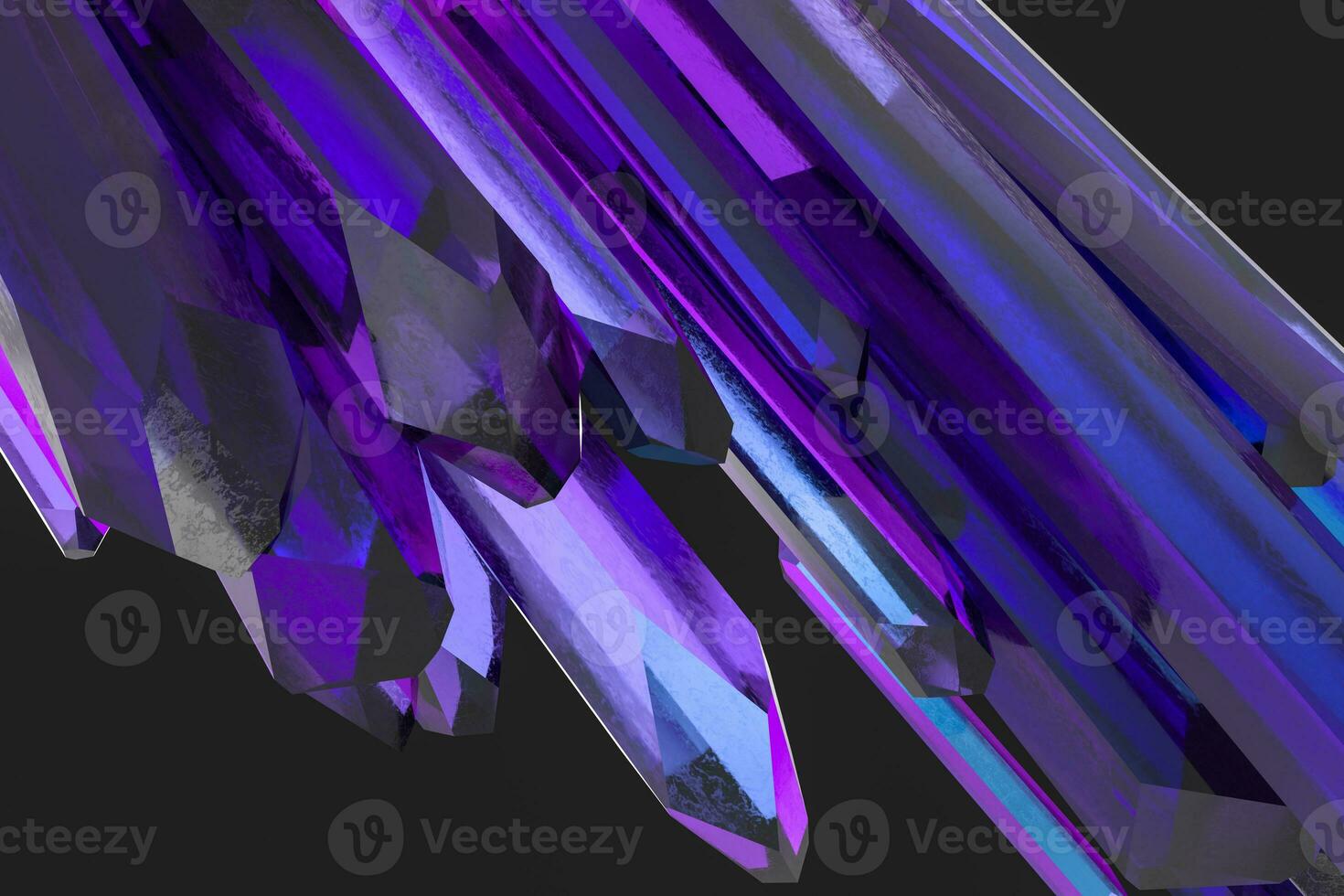 A cluster of precision-cut magic crystal, science fiction and magic theme, 3d rendering. photo