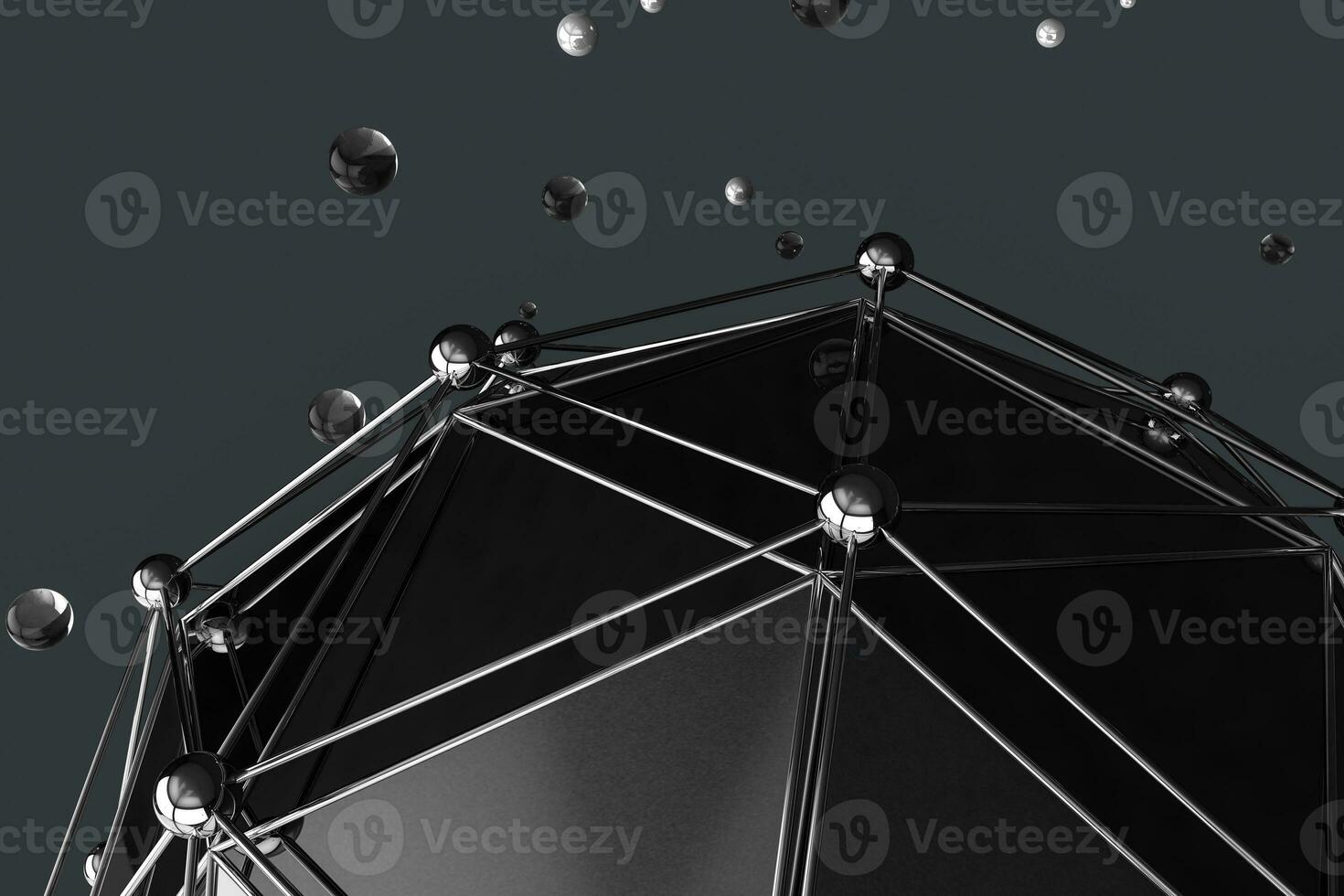 3d rendering, creative triangle polygon construction photo