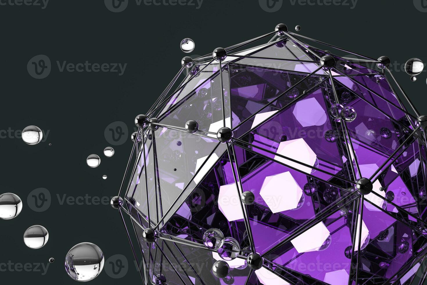 3d rendering, creative triangle polygon construction photo