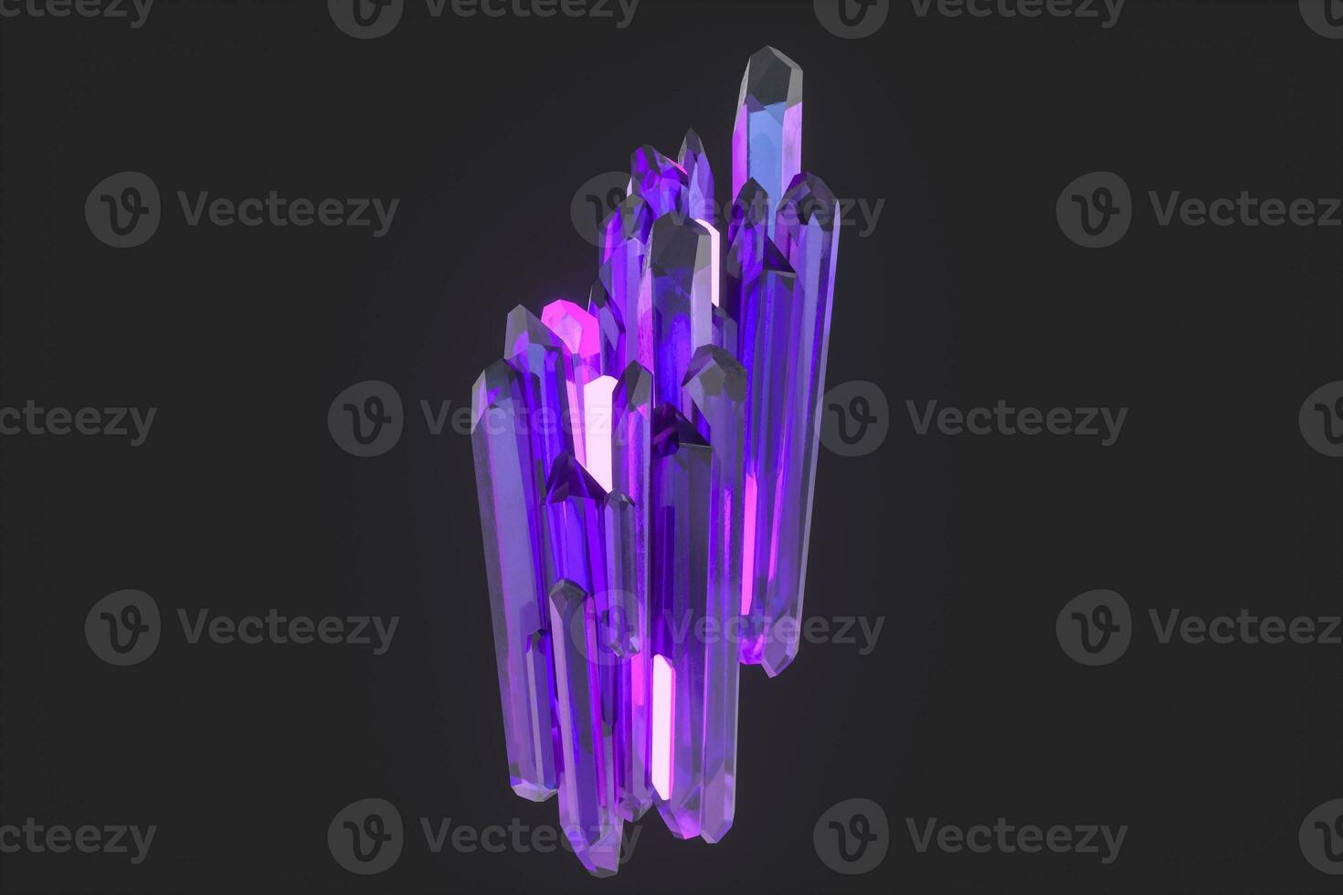 A cluster of precision-cut magic crystal, science fiction and magic theme, 3d rendering. photo