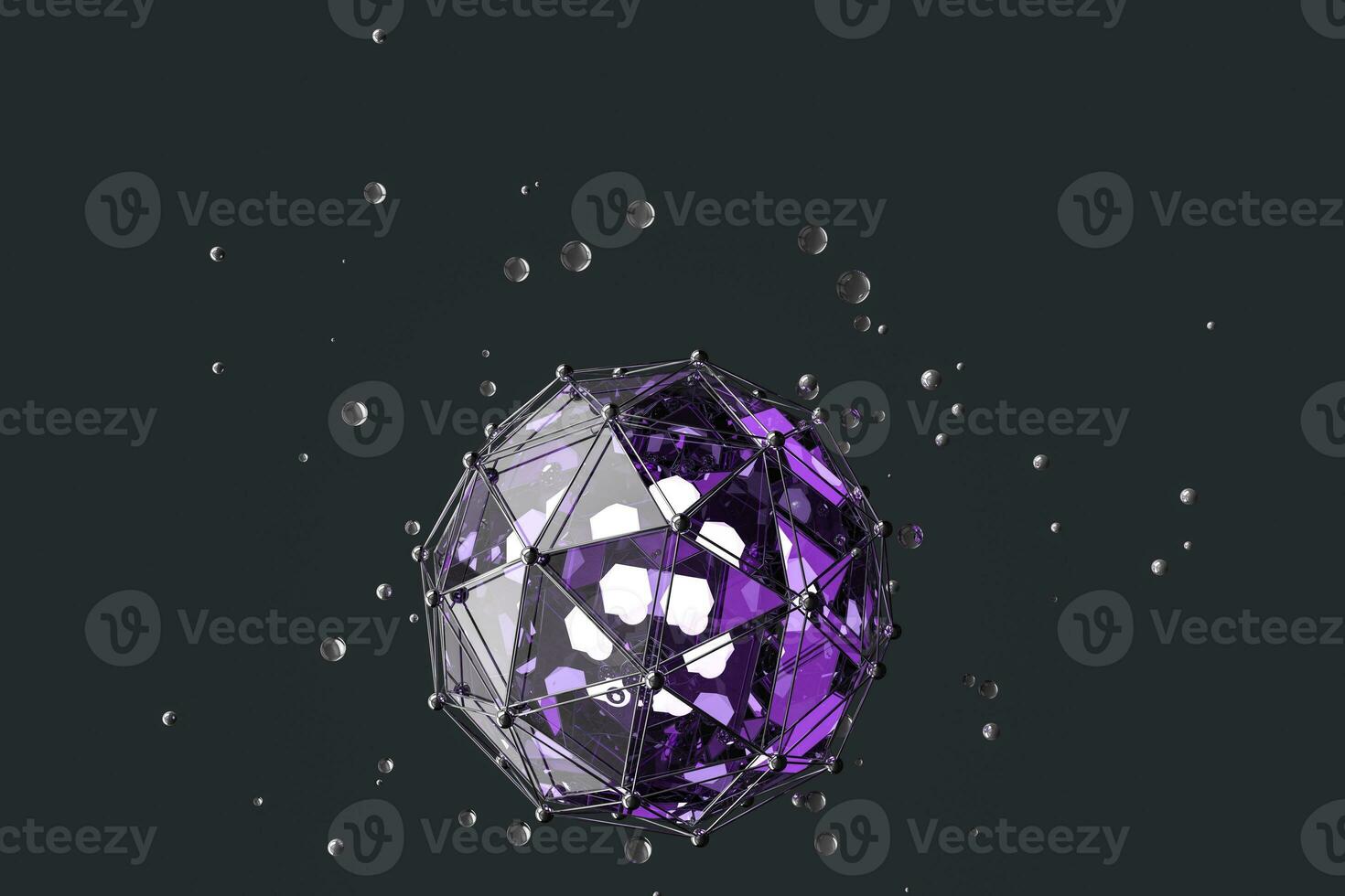 3d rendering, creative triangle polygon construction photo
