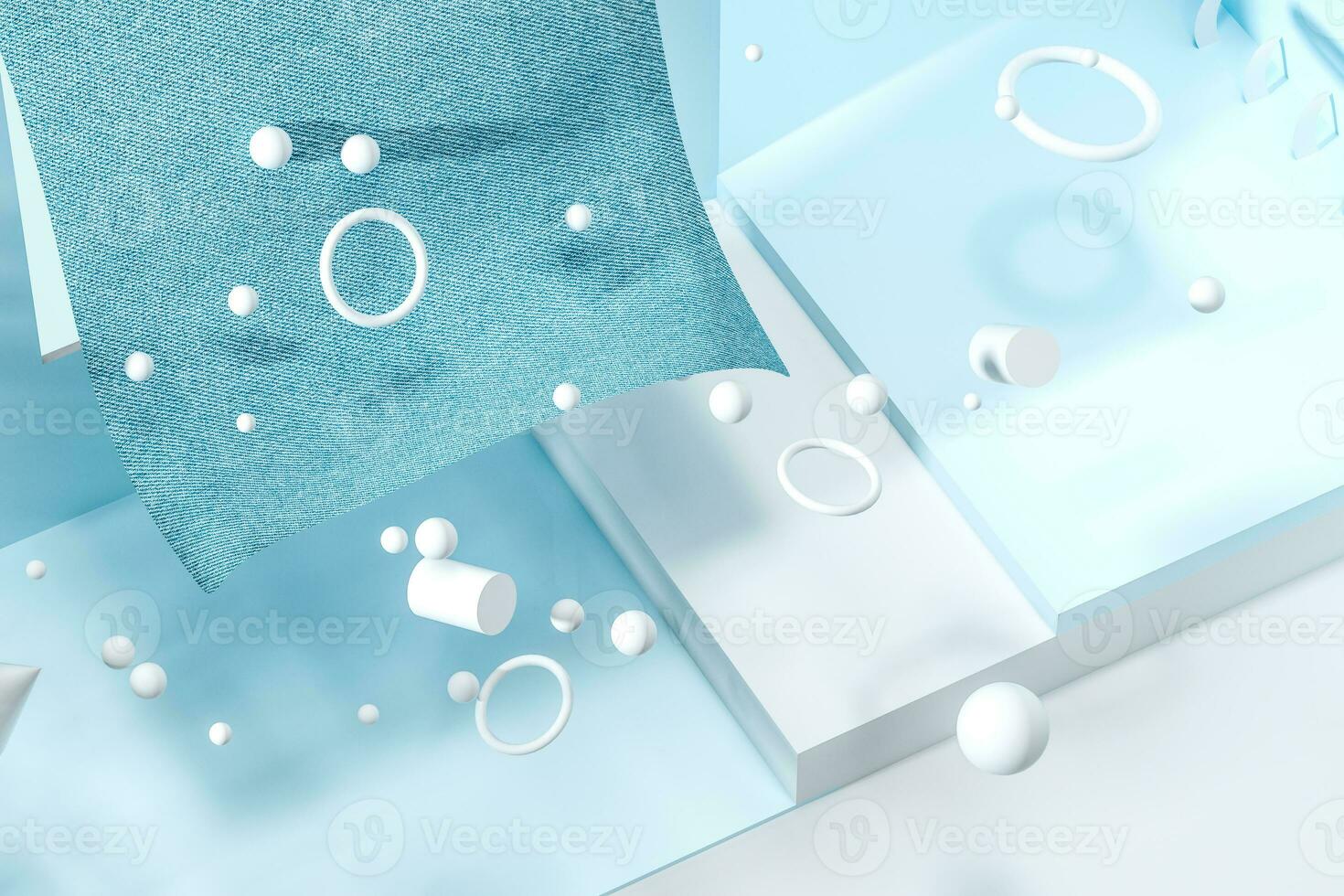 3d rendering, relaxing tint color room with creative shapes. photo