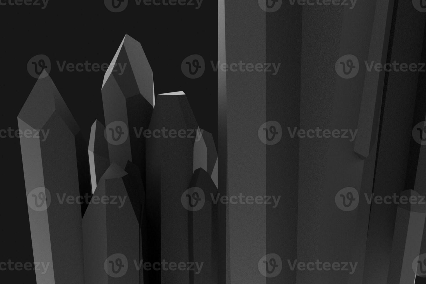 A cluster of precision-cut magic crystal, science fiction and magic theme, 3d rendering. photo