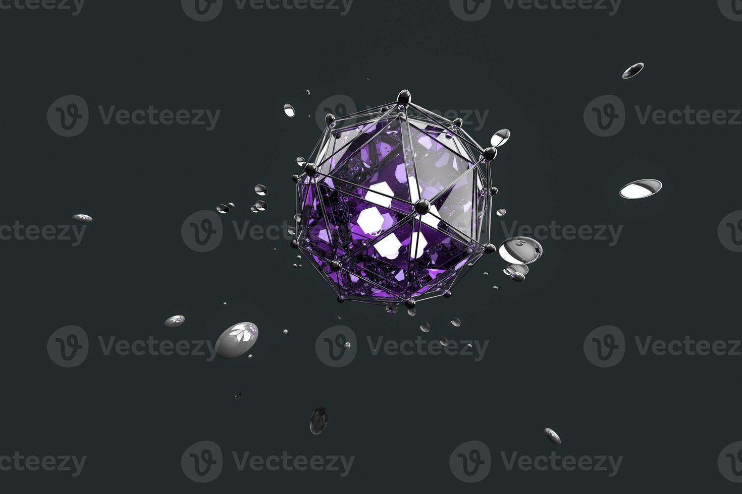 3d rendering, creative triangle polygon construction photo