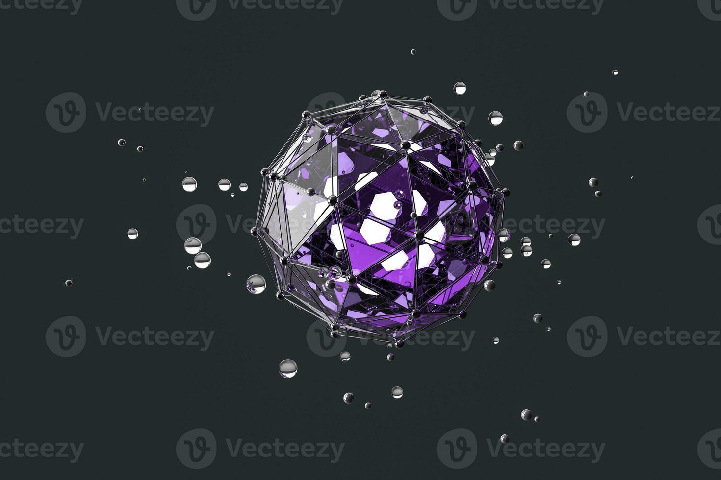 3d rendering, creative triangle polygon construction photo