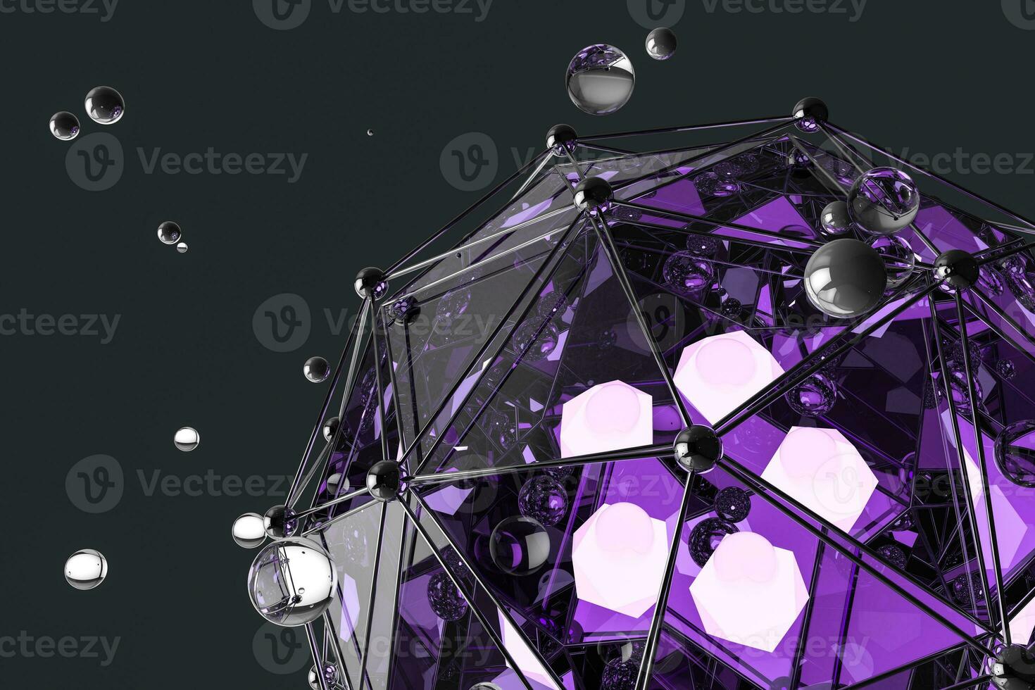 3d rendering, creative triangle polygon construction photo