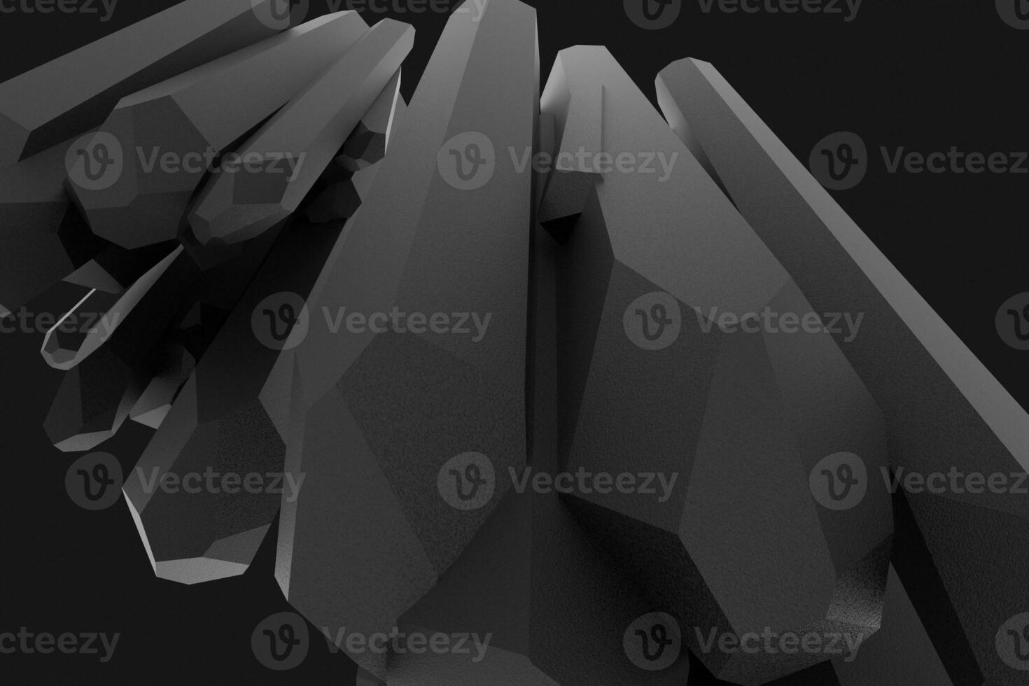 A cluster of precision-cut magic crystal, science fiction and magic theme, 3d rendering. photo