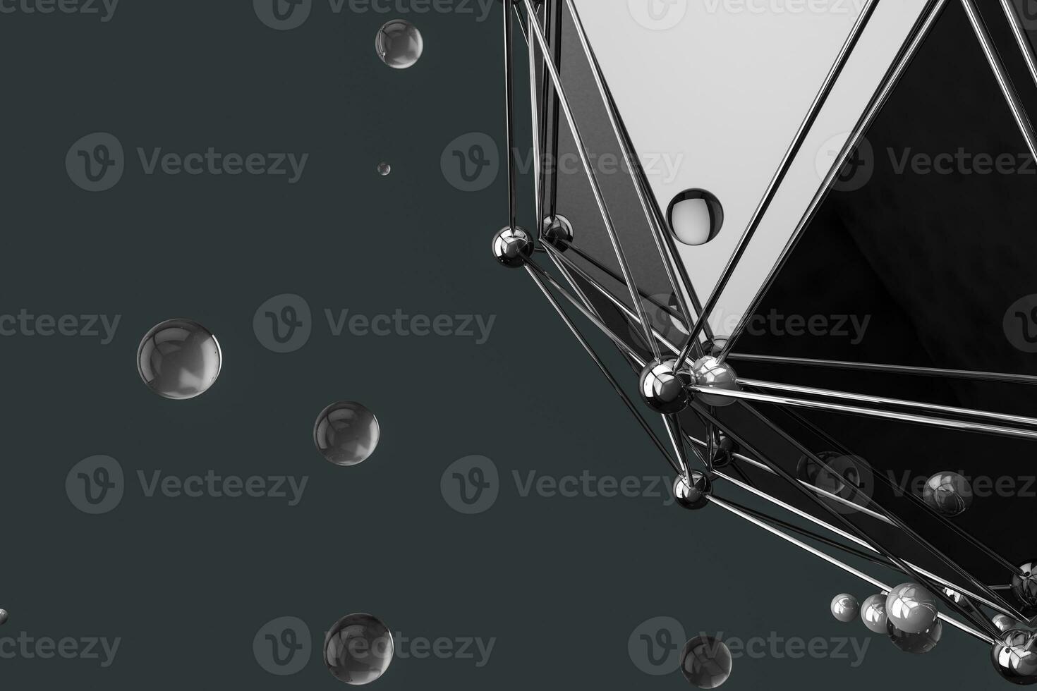 3d rendering, creative triangle polygon construction photo