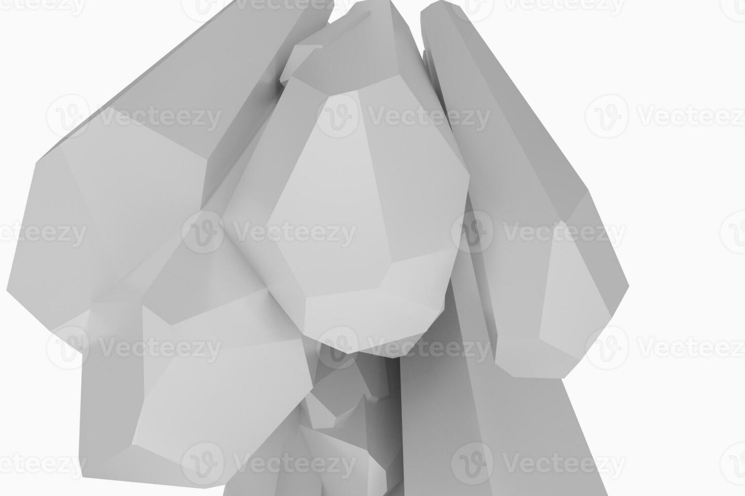 A cluster of precision-cut magic crystal, science fiction and magic theme, 3d rendering. photo