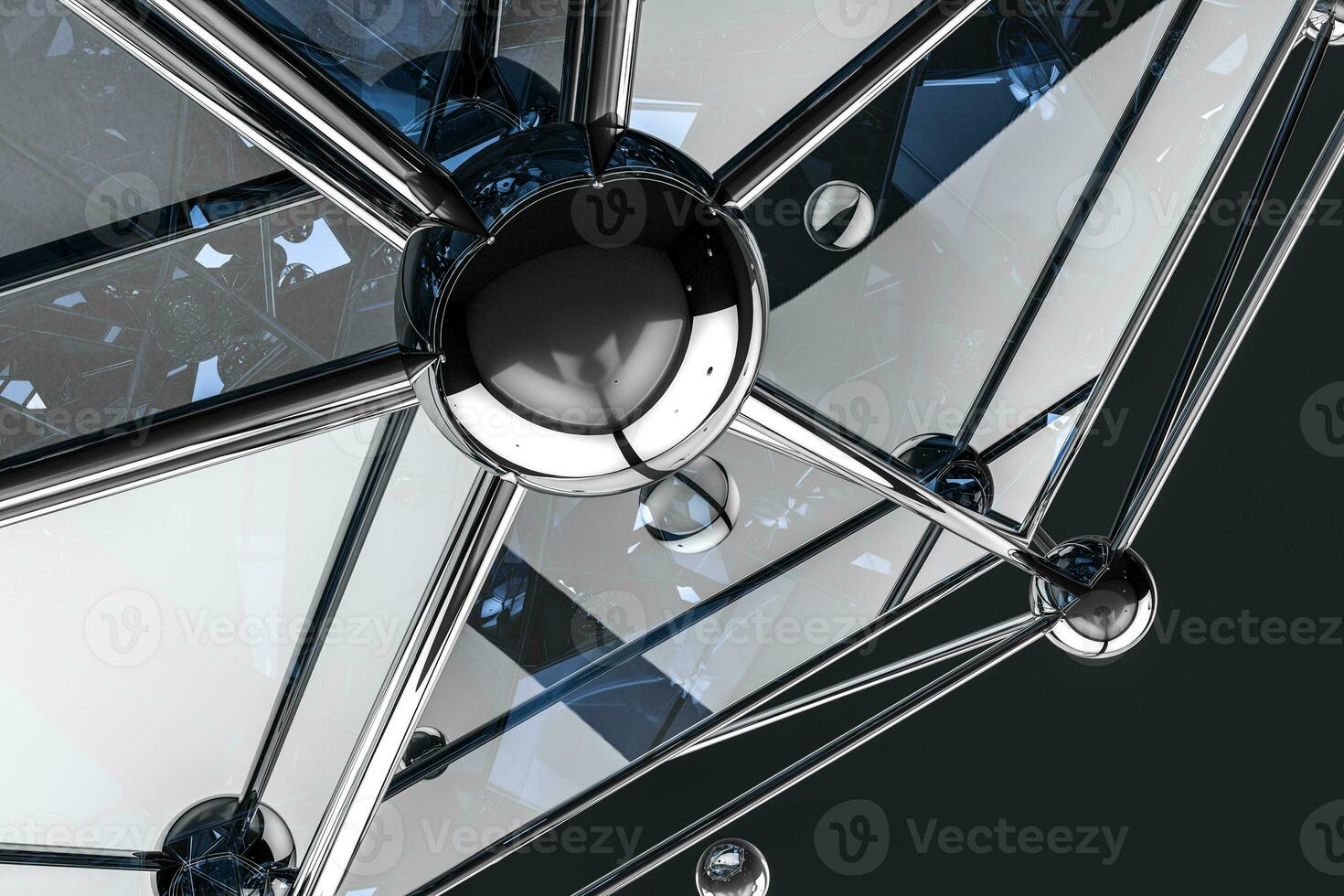 3d rendering, creative triangle polygon construction photo