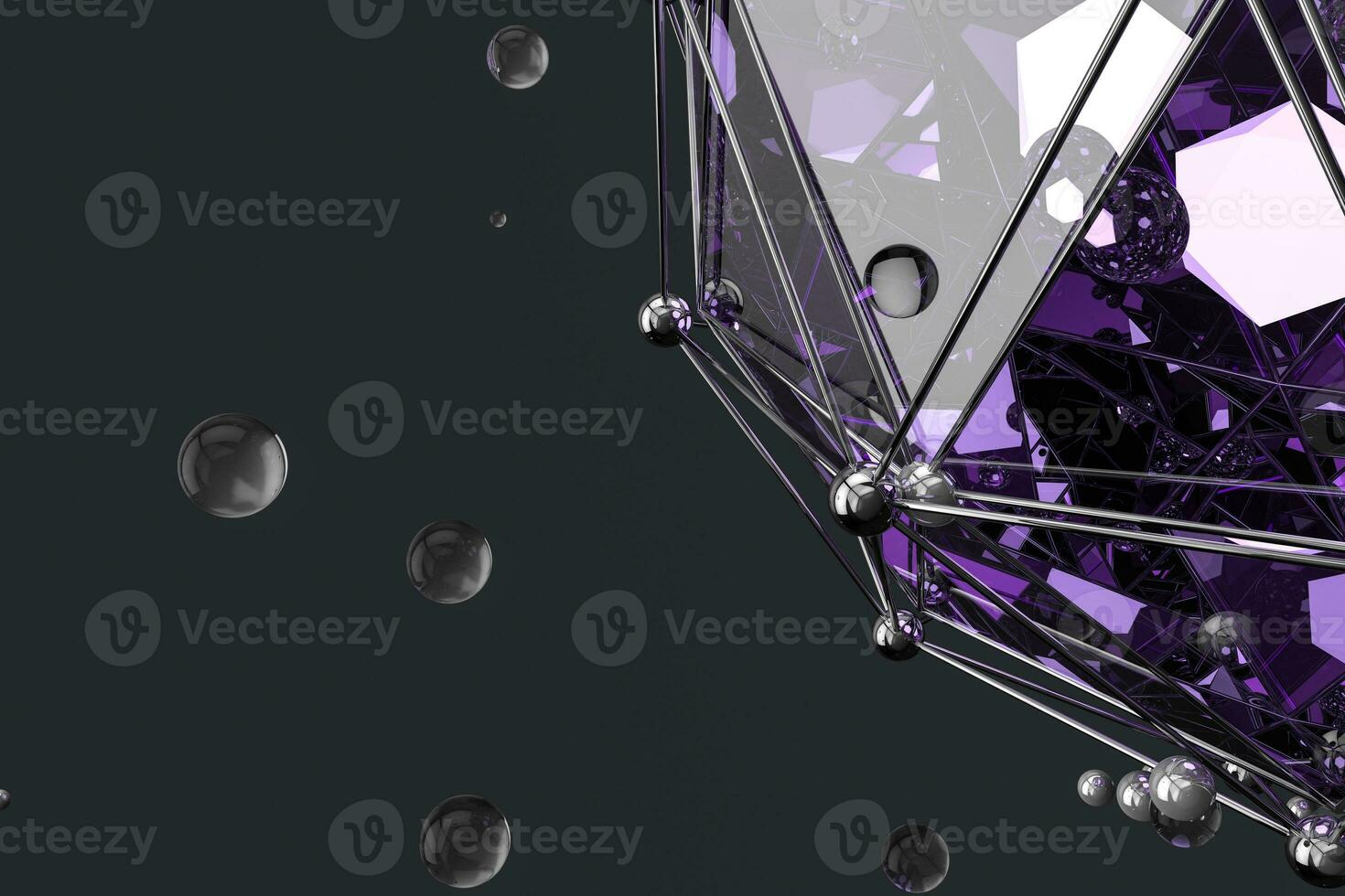 3d rendering, creative triangle polygon construction photo