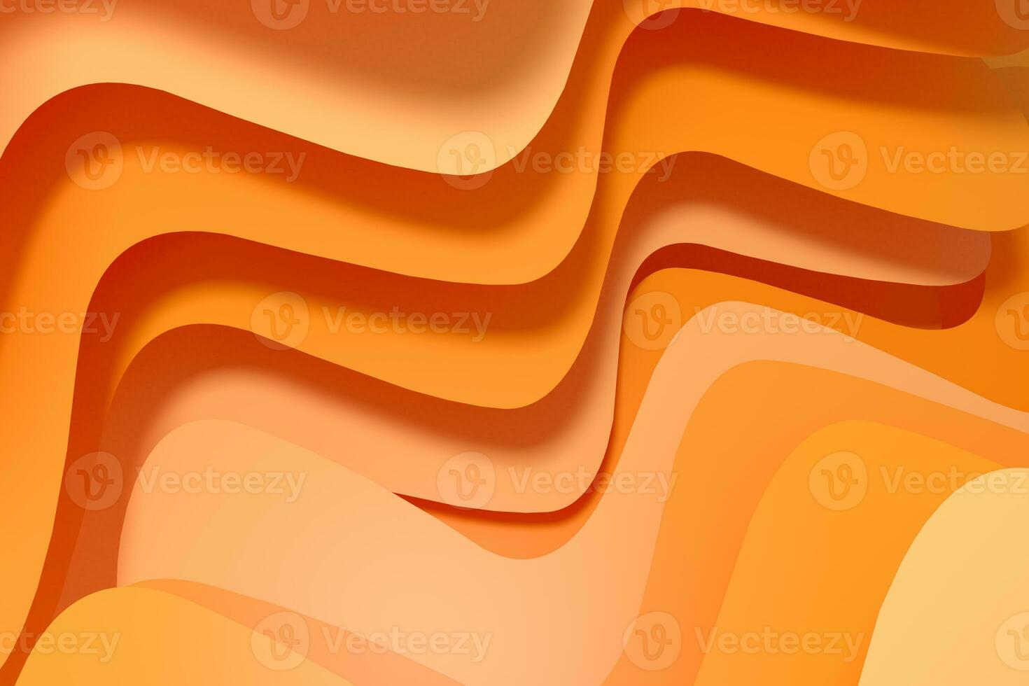 3d rendering curve paper background, orange background photo