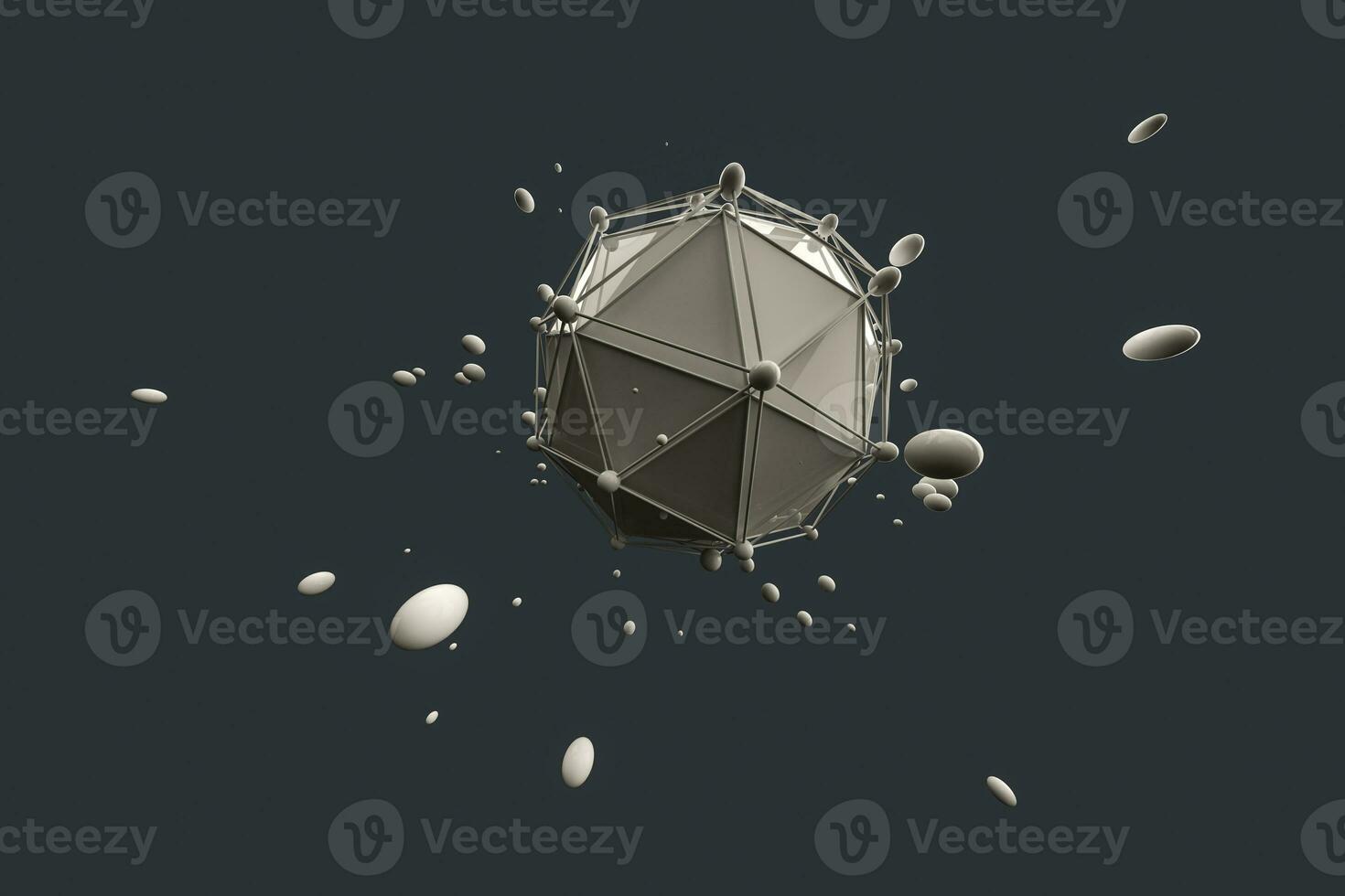 3d rendering, creative triangle polygon construction photo