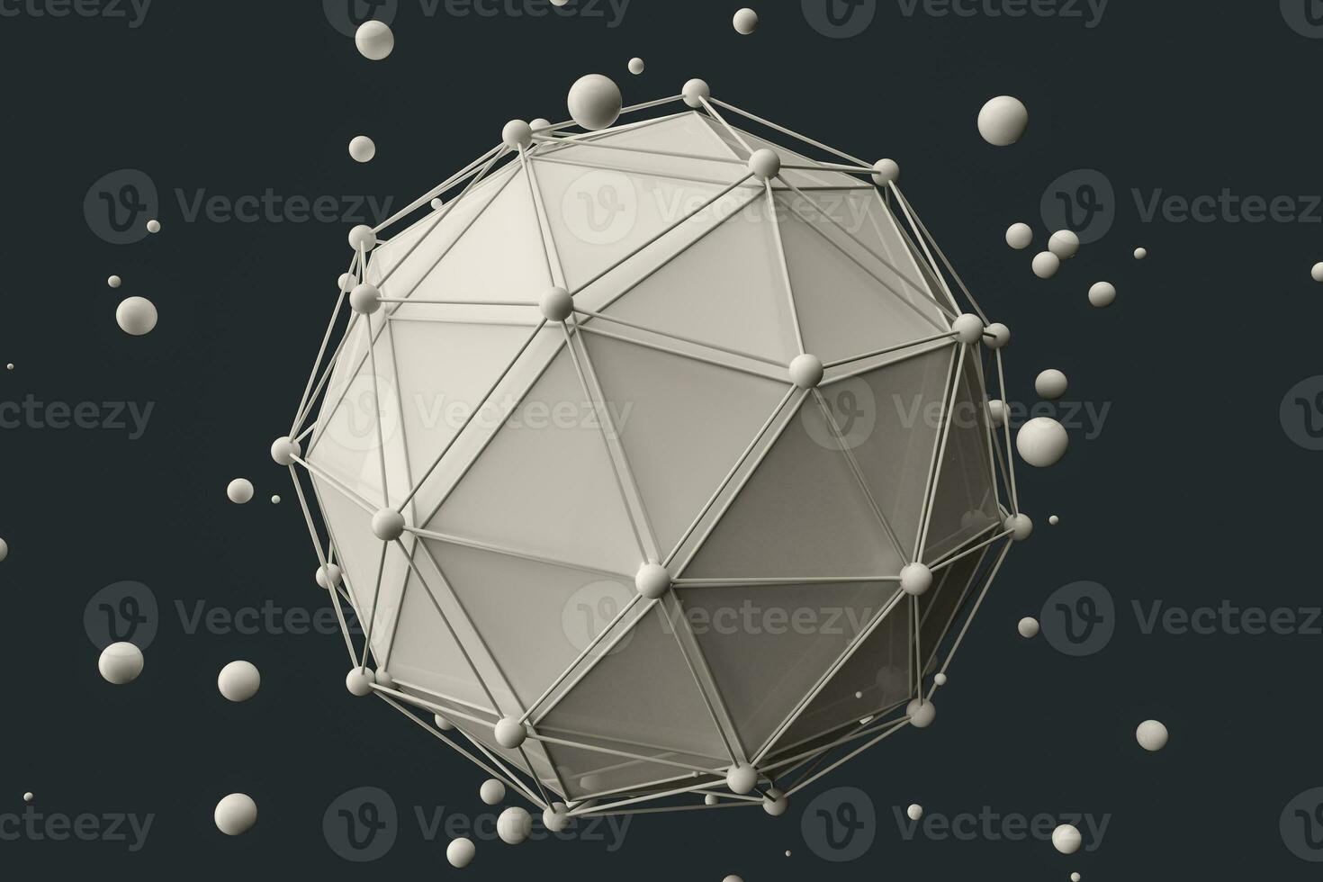 3d rendering, creative triangle polygon construction photo