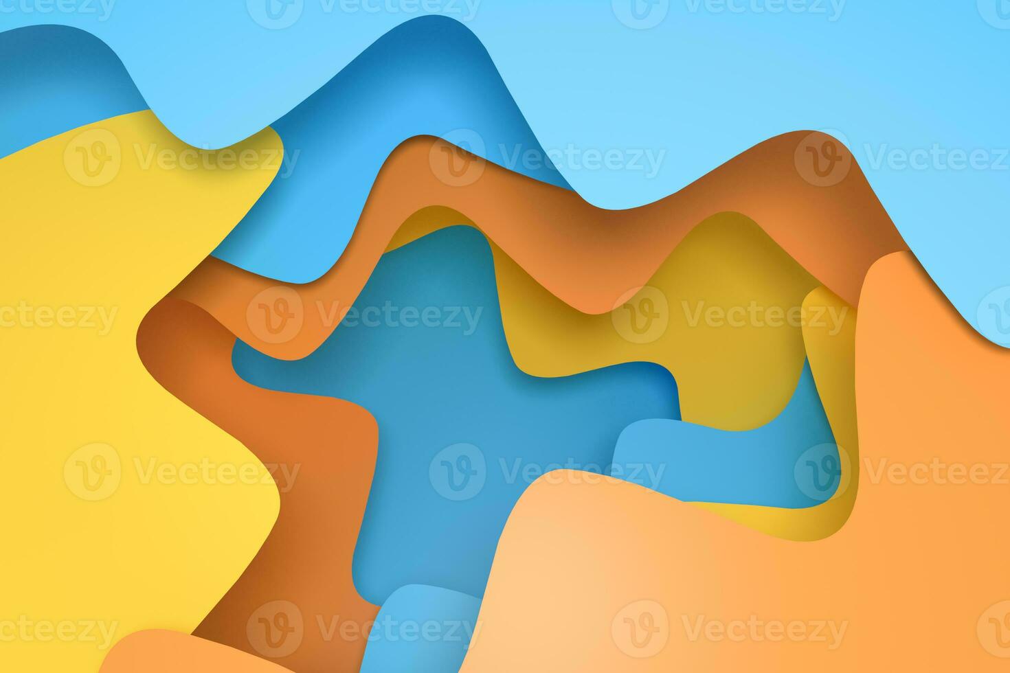 Curve paper background, colorful background, 3d rendering photo