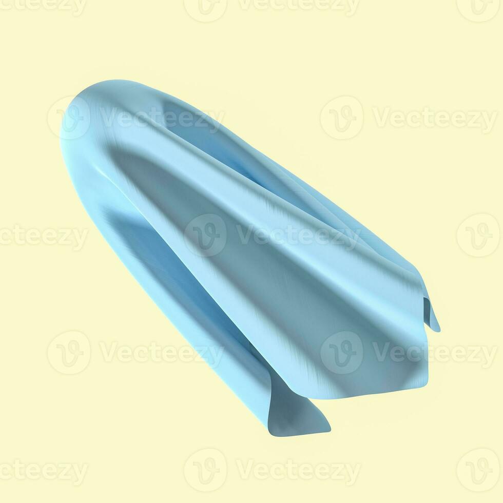 Abstract fabric shapes with dark background, 3d rendering. photo