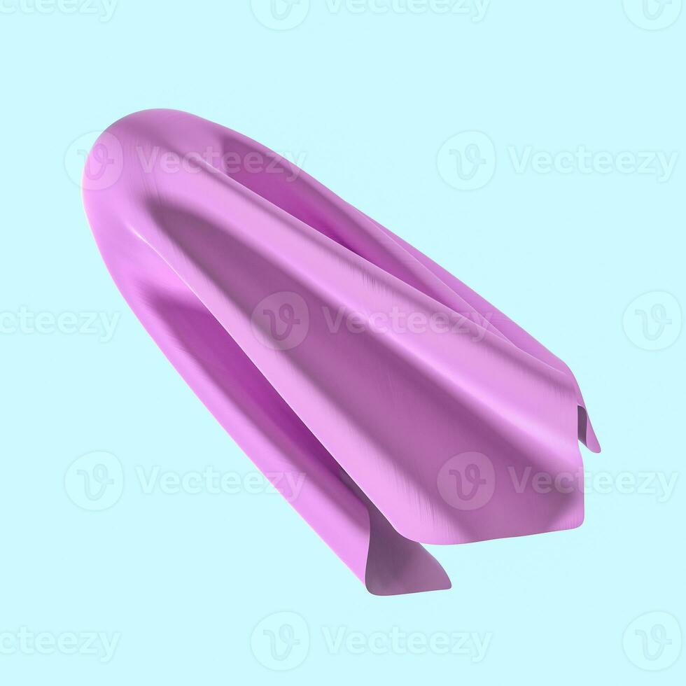 Abstract fabric shapes with dark background, 3d rendering. photo