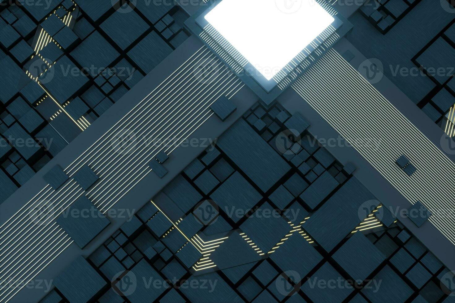 Circuit board and electronic lines background, 3d rendering. photo