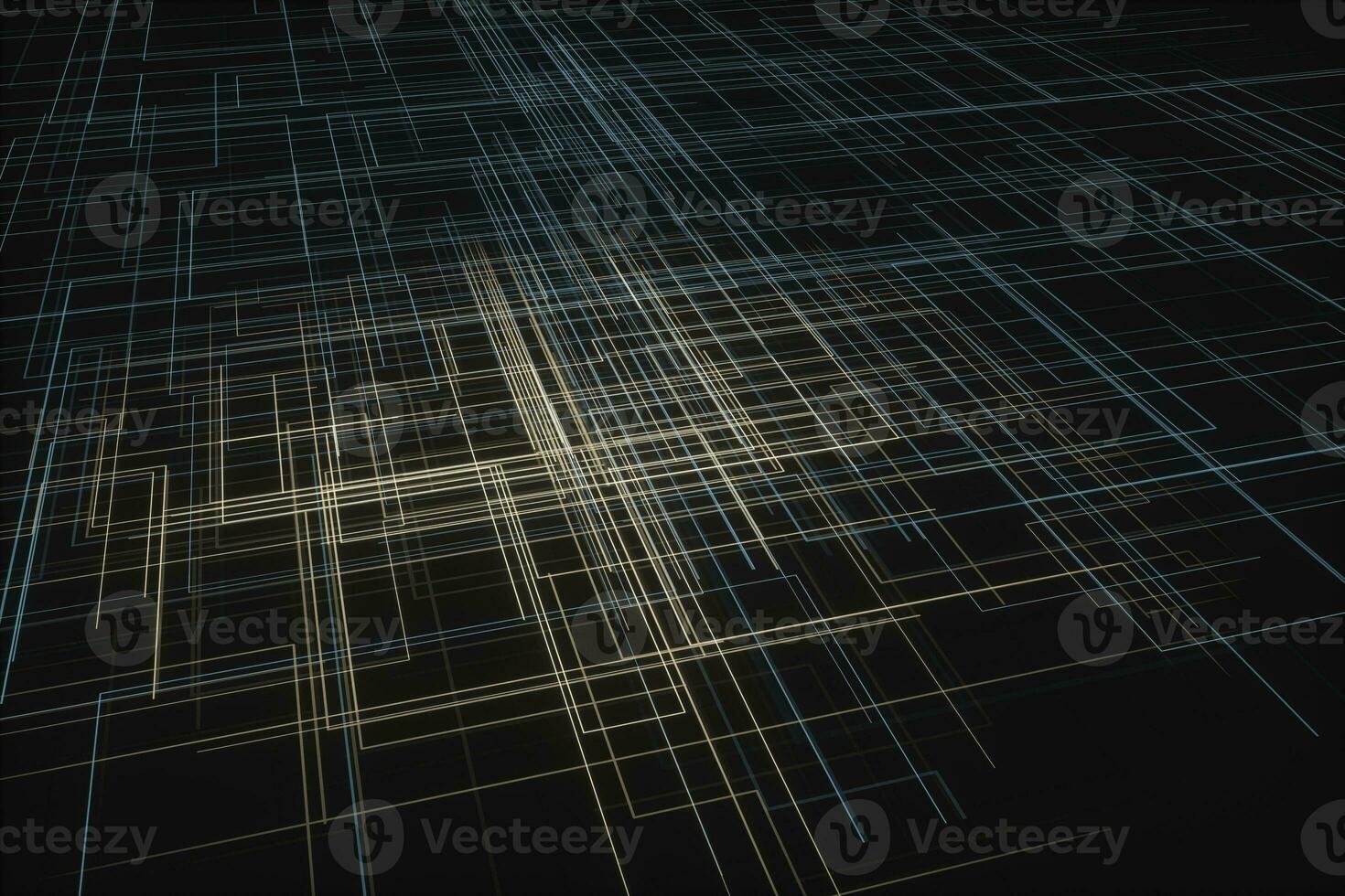 Glowing big data lines and technological background, 3d rendering. photo