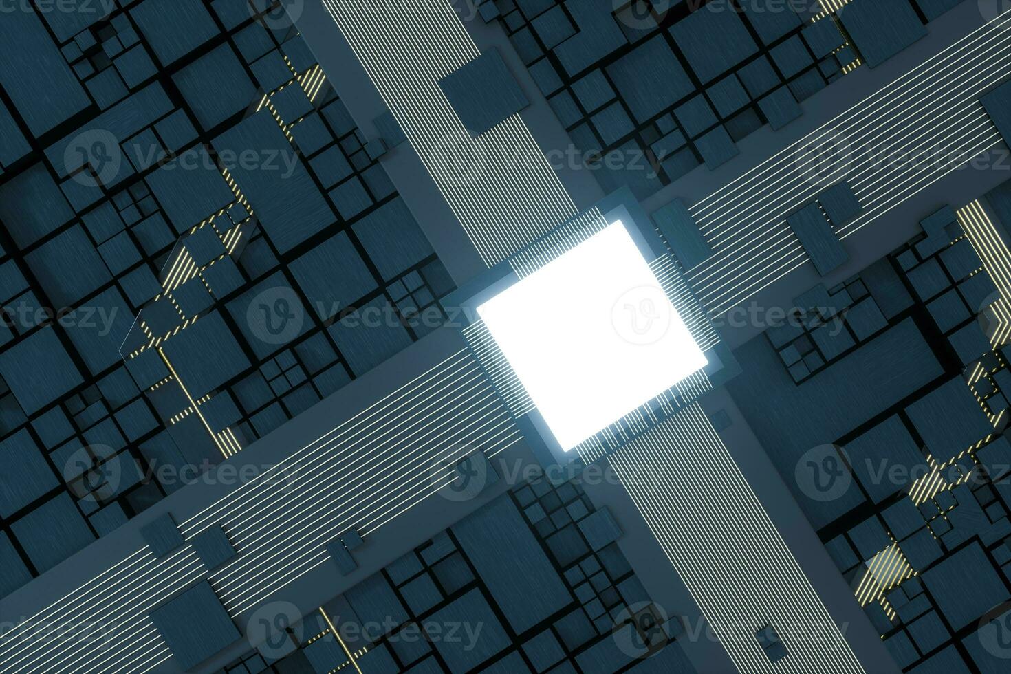Circuit board and electronic lines background, 3d rendering. photo