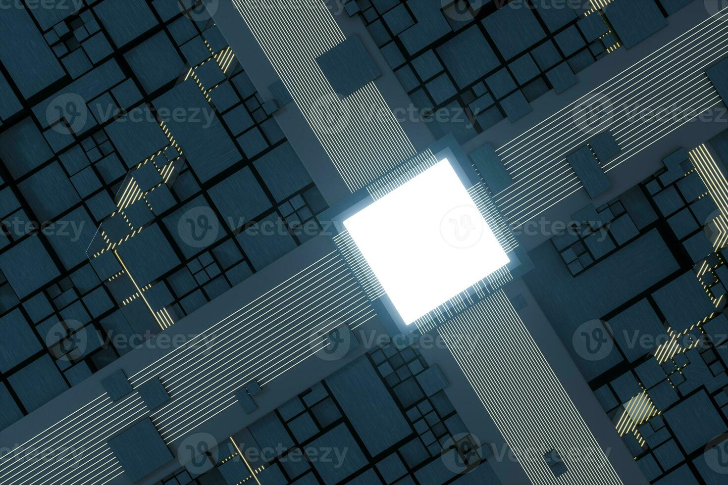 circuito tablero y electrónico líneas fondo, 3d representación. foto