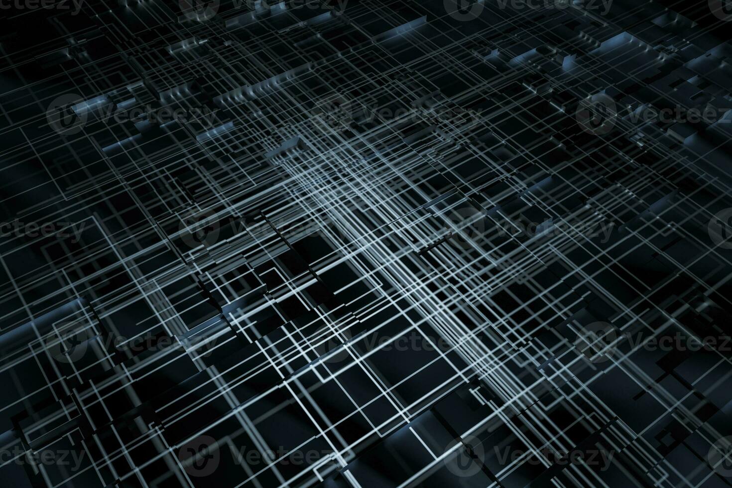 Glowing big data lines and technological background, 3d rendering. photo