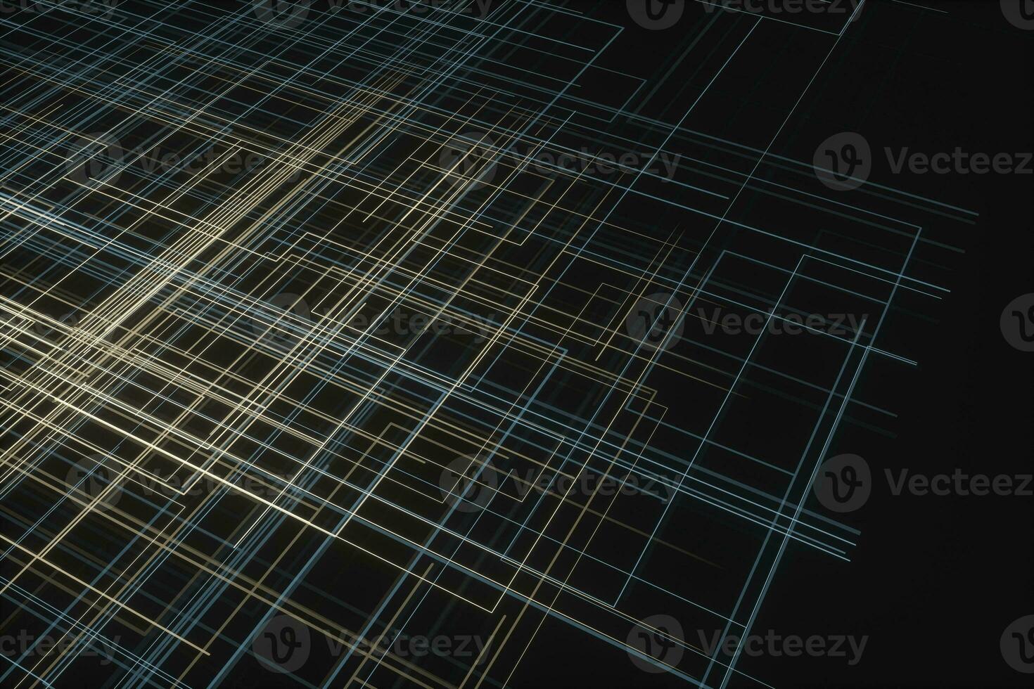 Glowing big data lines and technological background, 3d rendering. photo