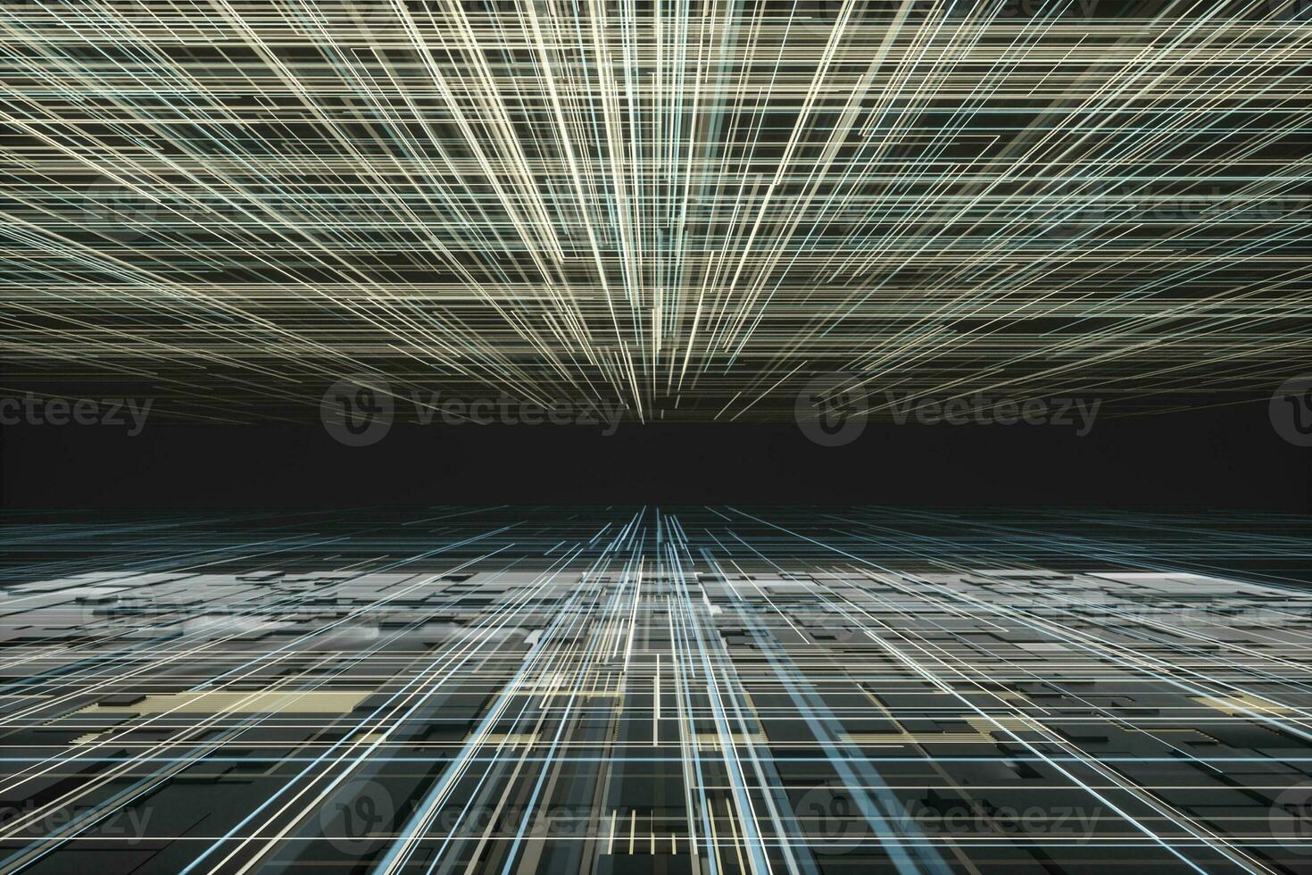 Glowing big data lines and technological background, 3d rendering. photo