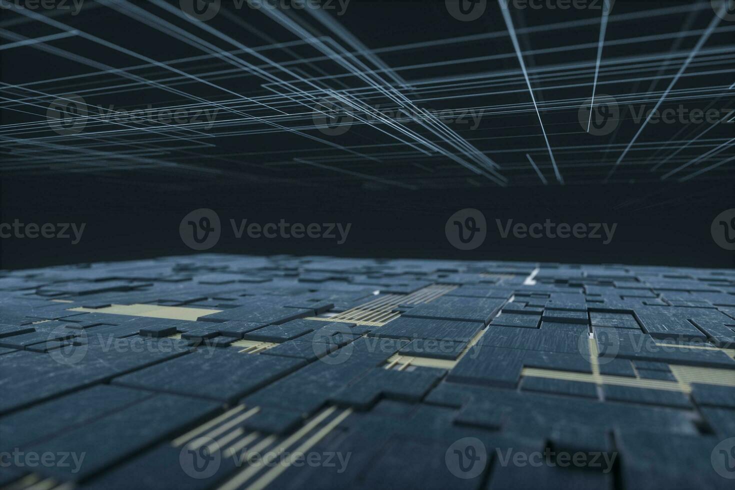 Glowing big data lines and technological background, 3d rendering. photo