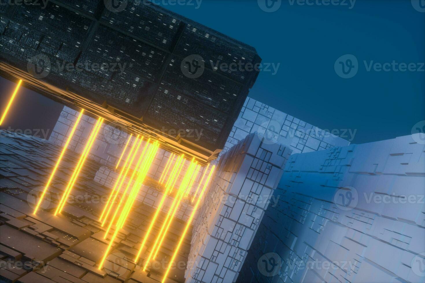 The dark mysterious abandoned room, fantasy scene, 3d rendering. photo