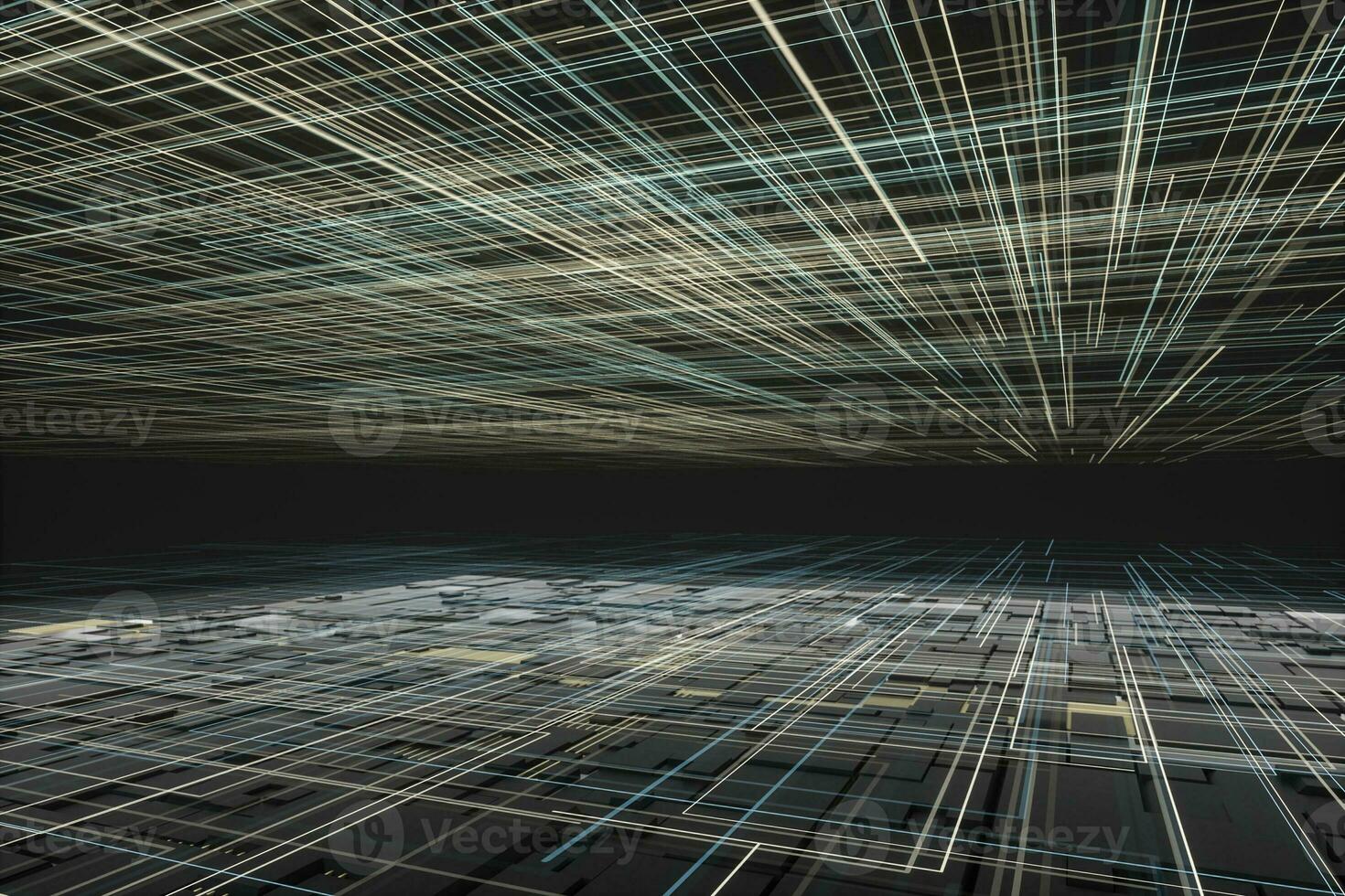 Glowing big data lines and technological background, 3d rendering. photo