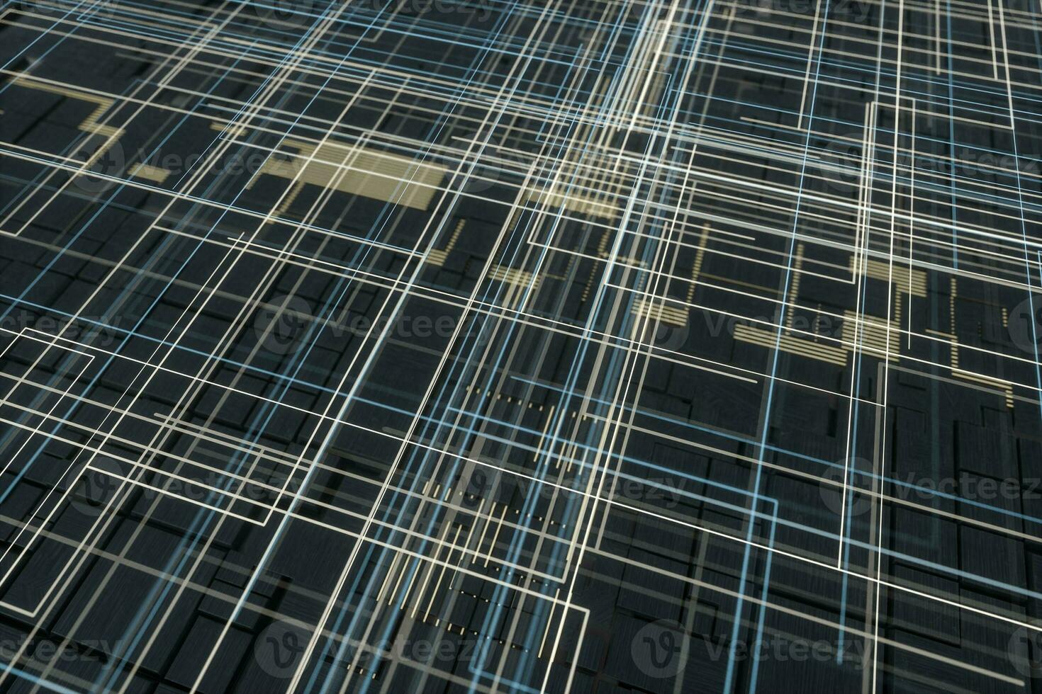 Glowing big data lines and technological background, 3d rendering. photo