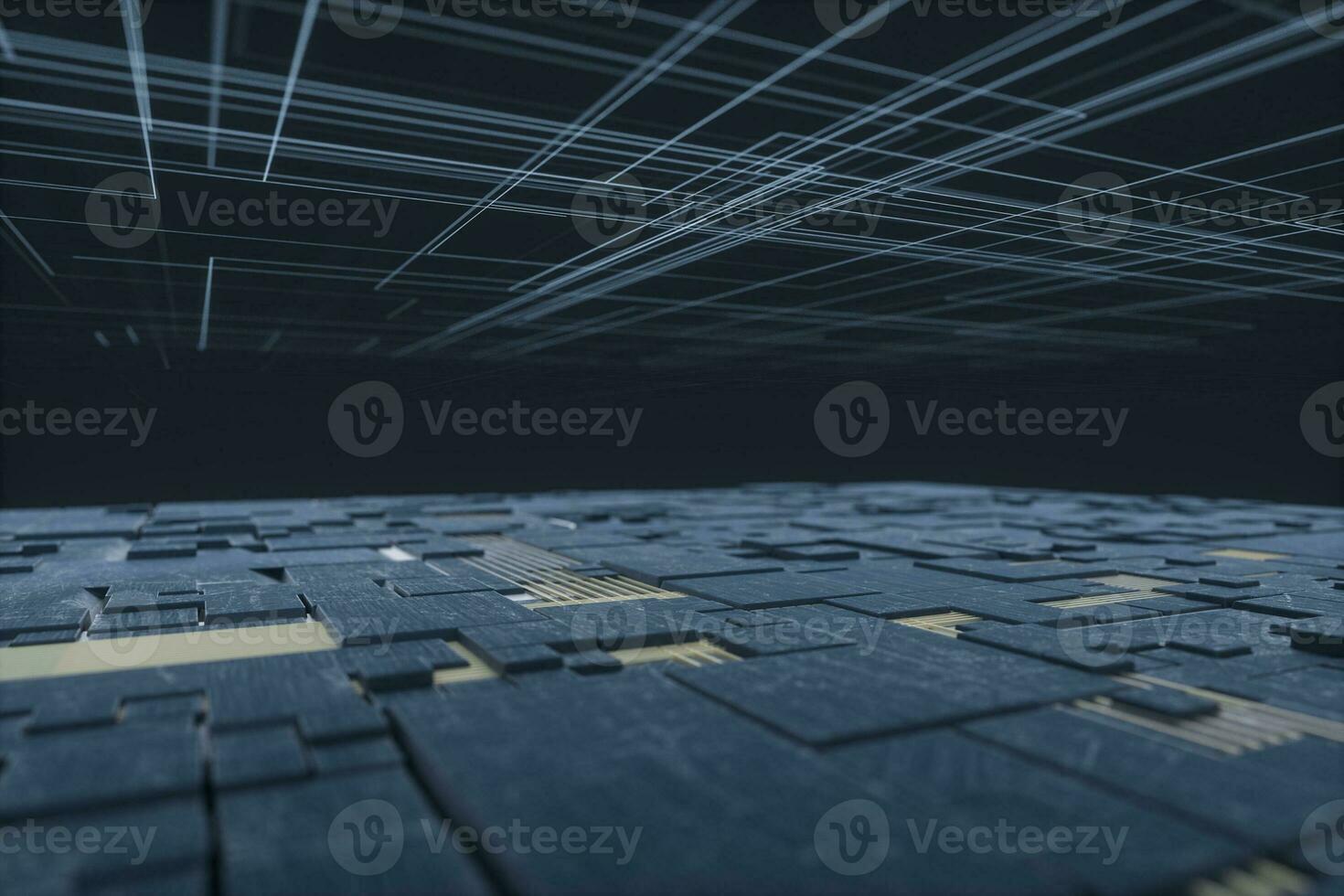 Glowing big data lines and technological background, 3d rendering. photo
