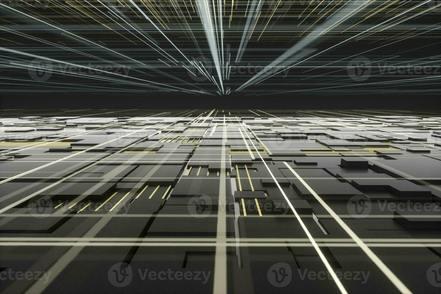 Glowing big data lines and technological background, 3d rendering. photo
