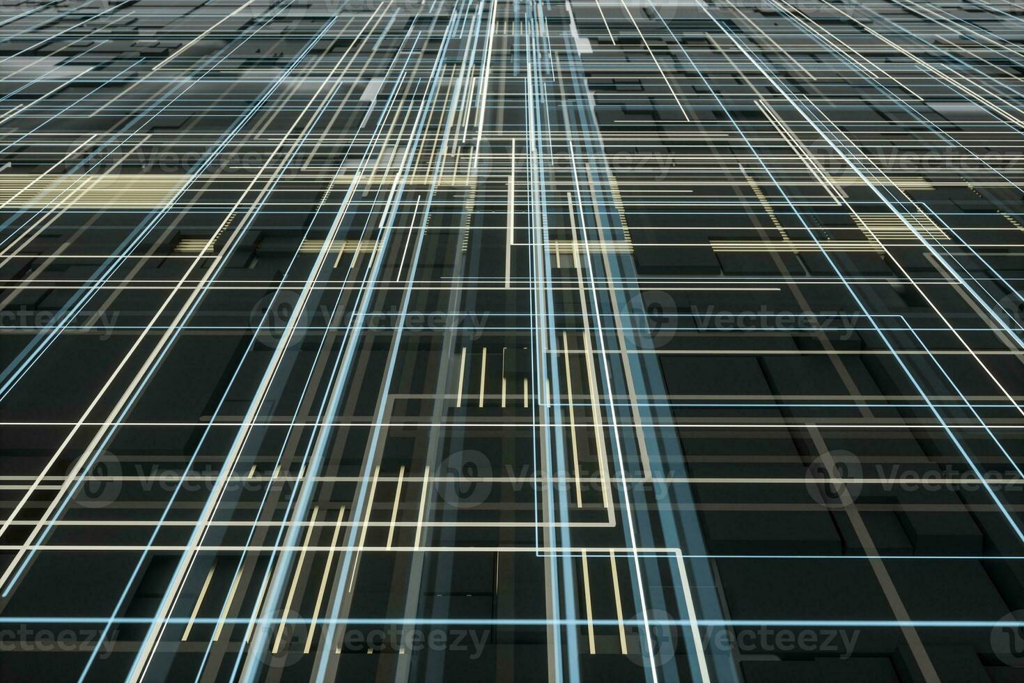 Glowing big data lines and technological background, 3d rendering. photo
