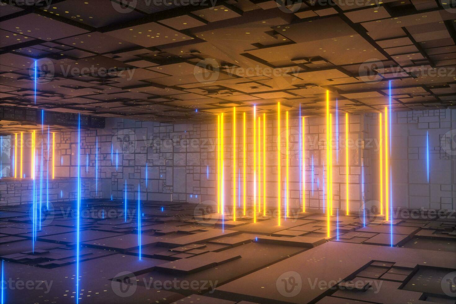 The dark mysterious abandoned room, fantasy scene, 3d rendering. photo