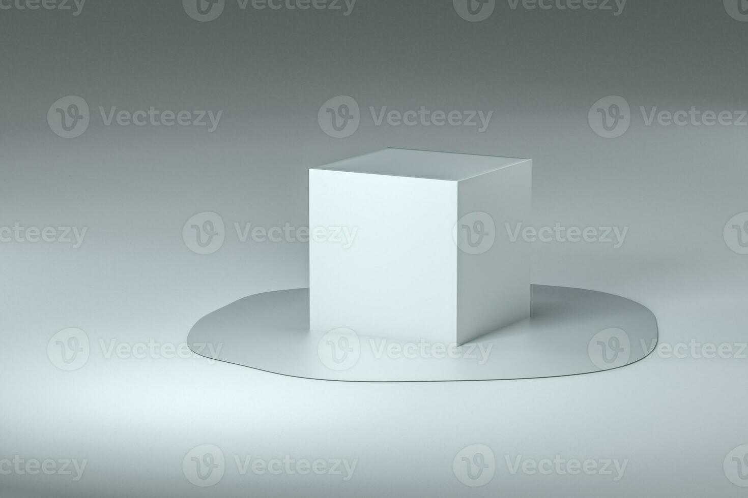 3d rendering, creative melted geometry with white background photo