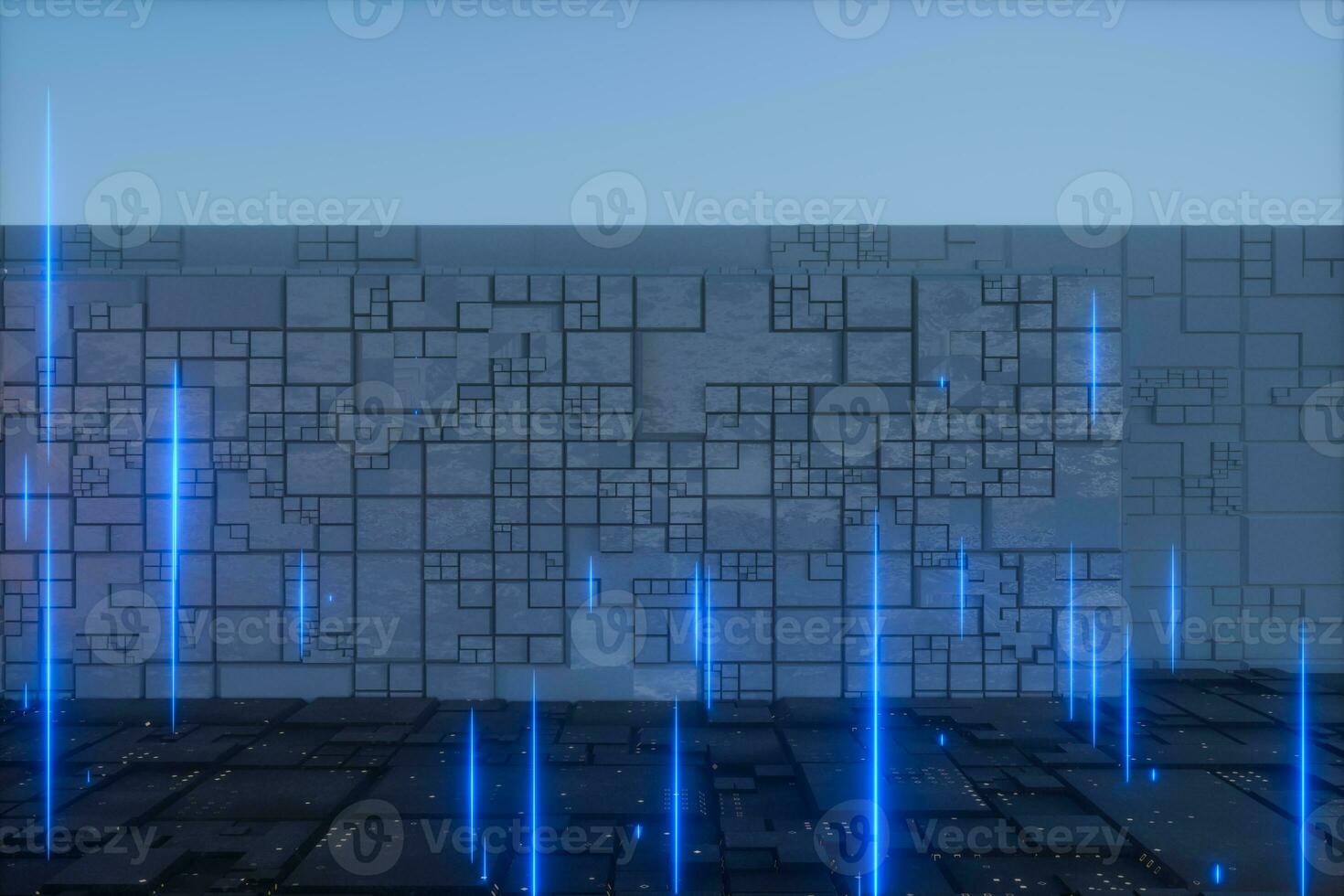The dark mysterious abandoned room, fantasy scene, 3d rendering. photo