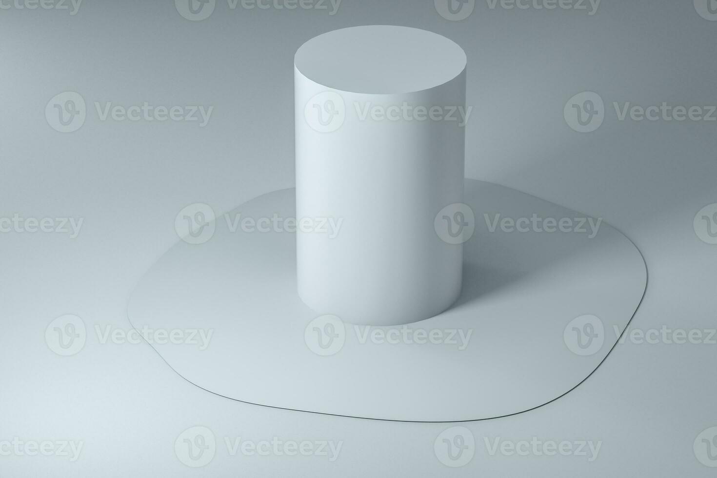 3d rendering, creative melted geometry with white background photo