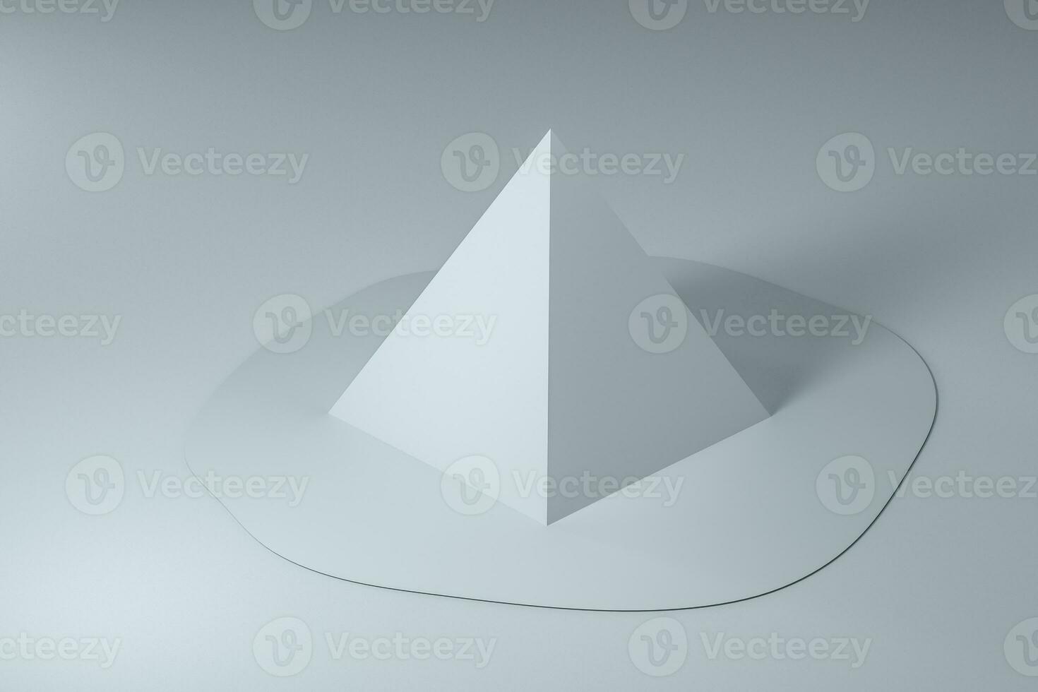 3d rendering, creative melted geometry with white background photo